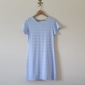 Sail to Sable Blue Striped Tshirt Knit Dress Size Medium